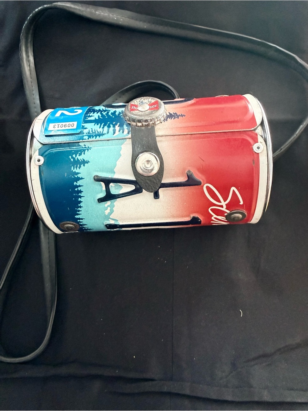 Vintage License Plate Purse with Strap